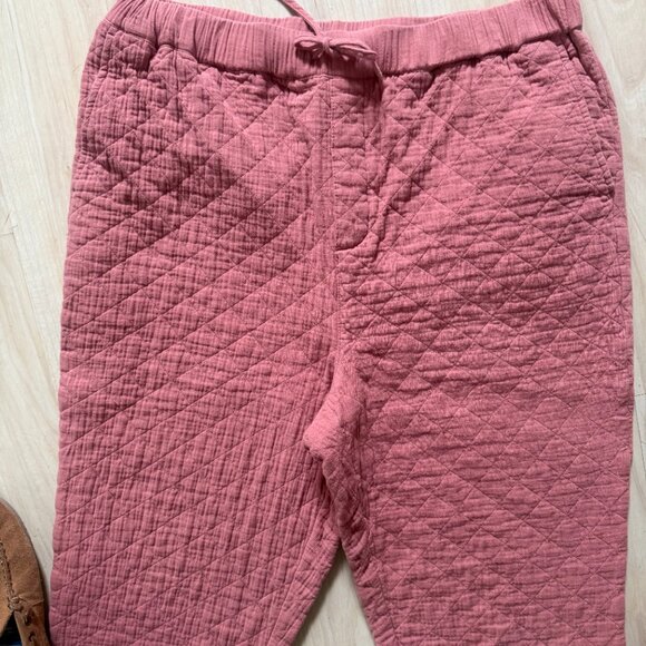 MADEWELL Quilted Lounge Pants 'Rose Dust' Drawstring Elastic Waist XL - Picture 5 of 12